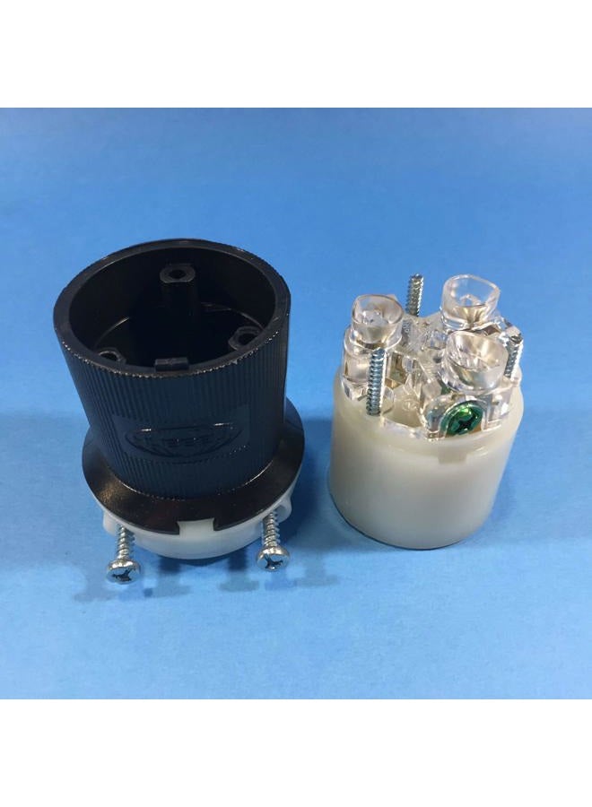 Hubbell HBL2613 Locking Devices, TwistLock, Industrial Grade, Female Connector Body, Screw Terminal, 30 amp, 125V, 2 Pole, 3 Wire Grounding, L5-30R, Black and White - Image 3