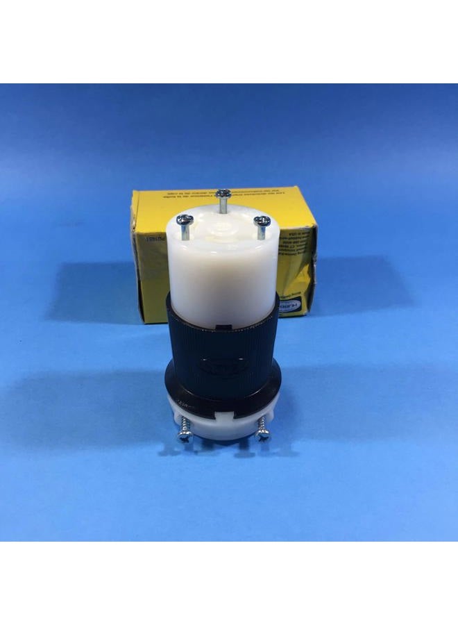 Hubbell HBL2613 Locking Devices, TwistLock, Industrial Grade, Female Connector Body, Screw Terminal, 30 amp, 125V, 2 Pole, 3 Wire Grounding, L5-30R, Black and White - Image 1
