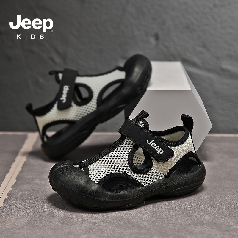 Jeep Girls Sports Sandals 2025 Comfortable Lightweight Children'S Top-Covered Mesh Breathable Sandals All-Match - Image 1