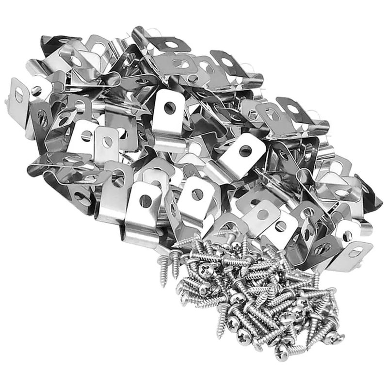 T Post Clips 100/200Pcs Wire Fence Clips Metal Livestock Clamps Aluminum Fasteners Mounting Heavy Duty Cage(100pcs) - Image 1