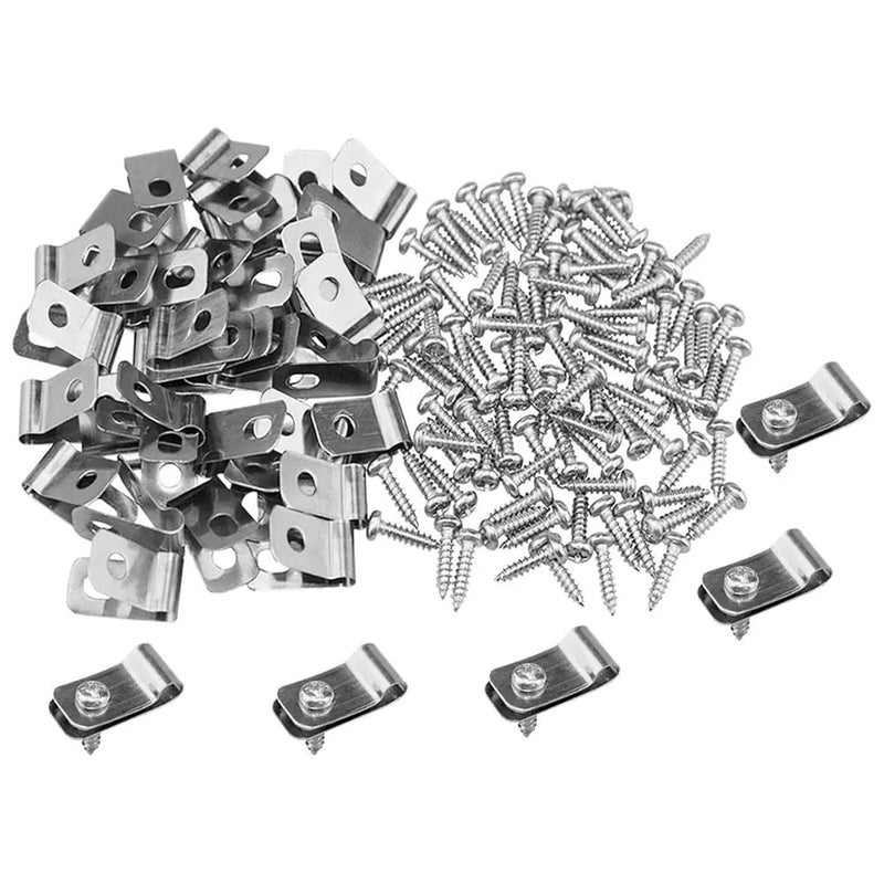 T Post Clips 100/200Pcs Wire Fence Clips Metal Livestock Clamps Aluminum Fasteners Mounting Heavy Duty Cage(100pcs) - Image 2