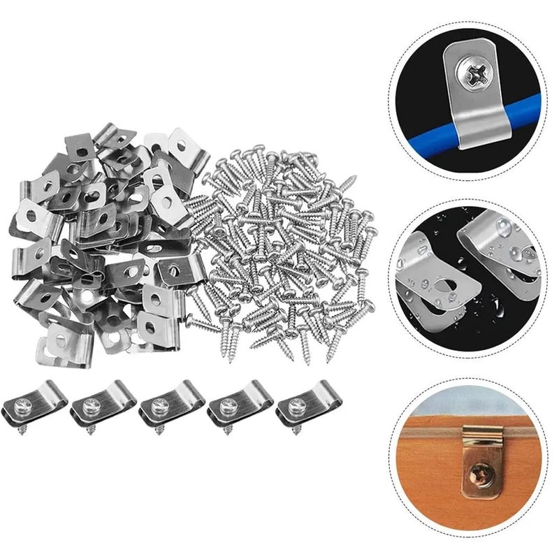 T Post Clips 100/200Pcs Wire Fence Clips Metal Livestock Clamps Aluminum Fasteners Mounting Heavy Duty Cage(100pcs) - Image 4