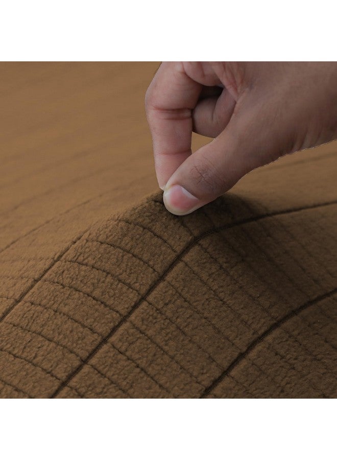 Lukzer Universal Single Seater Sofa Cover 280 GSM Soft Touching Slipcover for Couch Protection with 1 Cushion Cover (Textured Dark Beige Box Pattern/90-140cm/Jacquard Fabric) SC-057-01 - Image 5