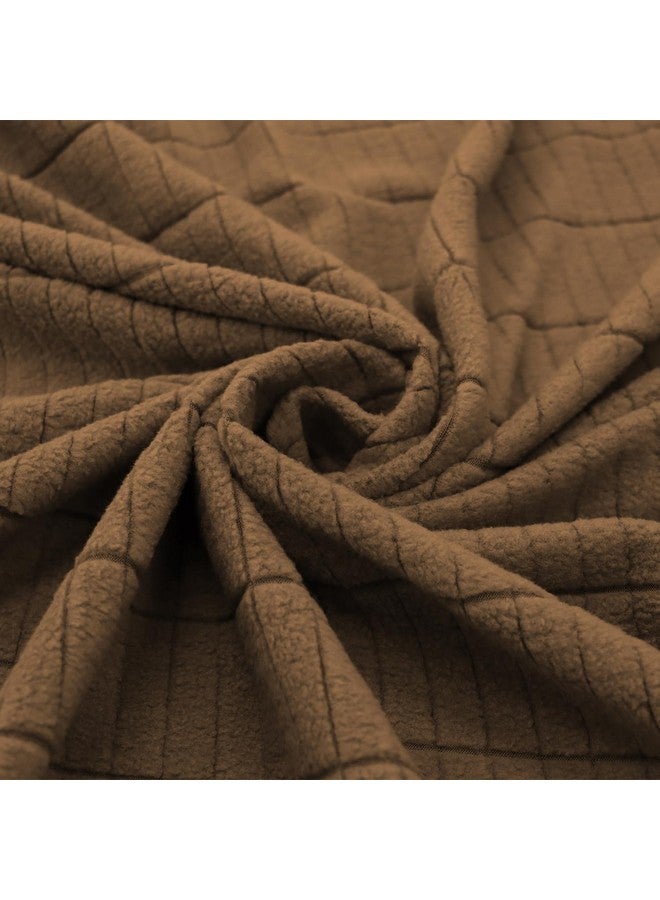 Lukzer Universal Single Seater Sofa Cover 280 GSM Soft Touching Slipcover for Couch Protection with 1 Cushion Cover (Textured Dark Beige Box Pattern/90-140cm/Jacquard Fabric) SC-057-01 - Image 4