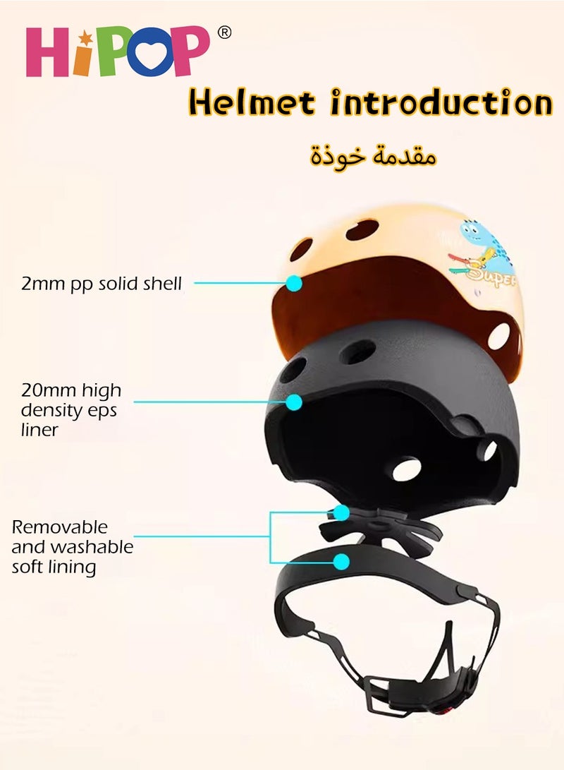 HIPOP 7 in 1 Kids Helmet of Scooter,Skateboard and Bike,Adjustable Children Riding Protective Gear,All-Round Protection,Send Crown Ornament,Children's Bicycle Protection Equipment 3-14 Age - Image 5