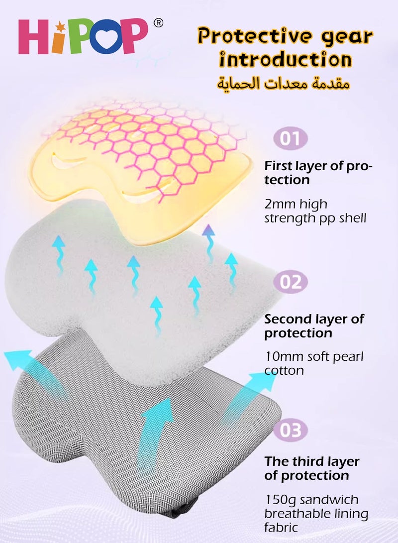 HIPOP 7 in 1 Kids Helmet of Scooter,Skateboard and Bike,Adjustable Children Riding Protective Gear,All-Round Protection,Send Crown Ornament,Children's Bicycle Protection Equipment 3-14 Age - Image 4