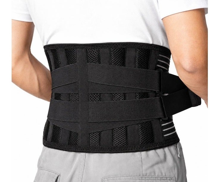 HASTE Steel Plate Back Support Belt - Lumbar Brace with Spring Stays - Breathable - Size S - Black - Image 3