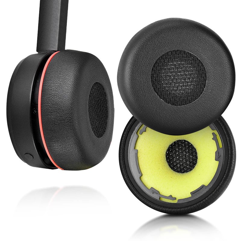 XBERSTAR Replacement Ear Pads Cushions Cover Repair Parts Compatible with Jabra Evolve 75 75+ / 75 UC / 75MS (Protein Leather earpads.) - Image 1