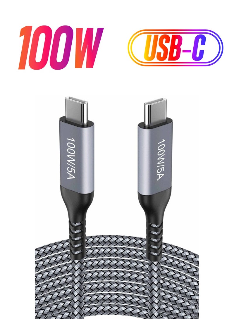 15FT USB C to USB C Cable 100W, Type C Fast Charging, Long Braided, Charger Cord Compatible with Samsung Galaxy S21 S20,Note 10/20,Google 4a/4/3 XL,MacBook Pro/Air,iPad Pro/Air, Dell XPS,Moto G7 Plus