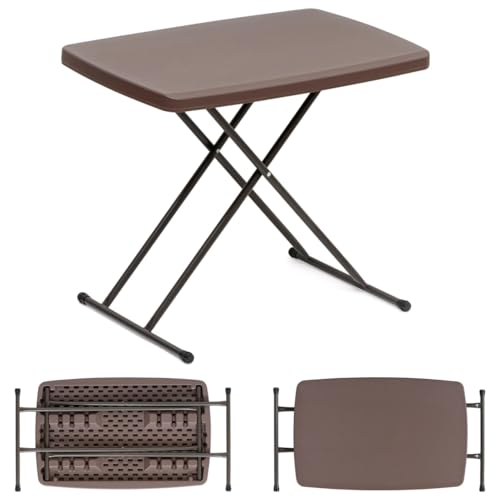 Livzing 2.5 Ft Lenght | Height Adjustable Folding Picnic Table | Heavy-Duty HDPE Plastic & Metal Frame | Foldable Patio Table | Portable Outdoor Camping Table for Garden, Travel, Parties - Image 1