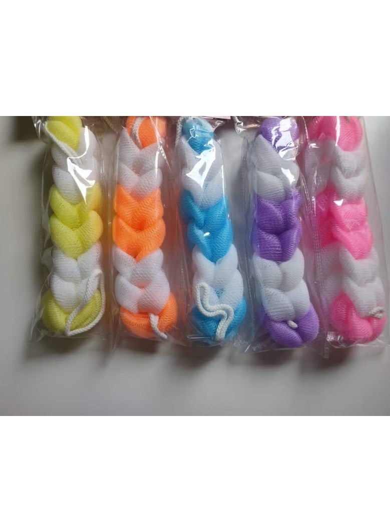 ORiTi 3Pc Long Braided Mesh Bath Loofahs - Stretchable Exfoliating Back Scrubber for Bath Accessories - Random Colors - Image 4