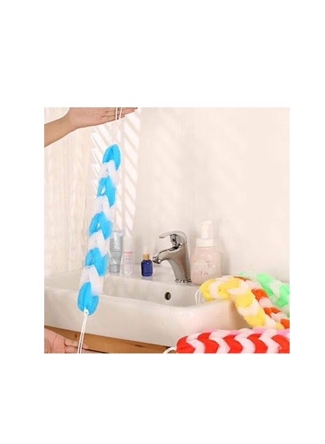 ORiTi 3Pc Long Braided Mesh Bath Loofahs - Stretchable Exfoliating Back Scrubber for Bath Accessories - Random Colors - Image 3