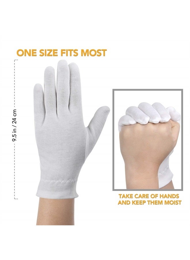 AKRILANE 100% Cotton Gloves For Dry Hands | Moisturizing Overnight Gloves for Eczema & Psoriasis Treatment | Skin Spa Treatment for Women & Men | Washable & Reusable with Free Laundry Bag (5 Pairs) - Image 1