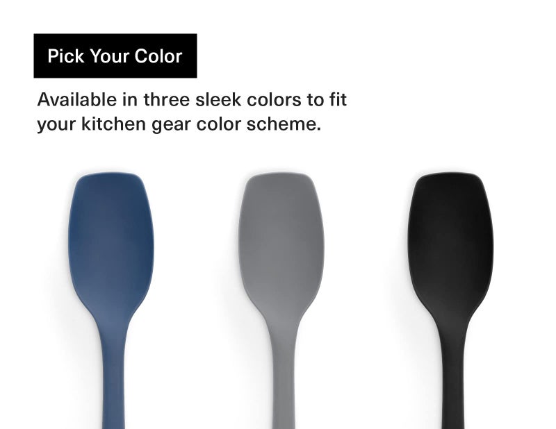 Misen Spoontula: hybrid for stirring  spooning  folding  and flipping. It's heat resistant  nonstick  with a rubber scraper  perfect for baking  easy care  and easy to use - 4 tools in one! - Blue - Image 4