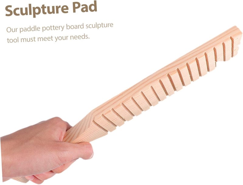 EXCEART 3pcs Mud Clay Modeling Board Wooden Pottery for Sculpting Texturing and Shaping Clay Natural Finish for Crafts Soap and Baking Pottery Tool - Image 2