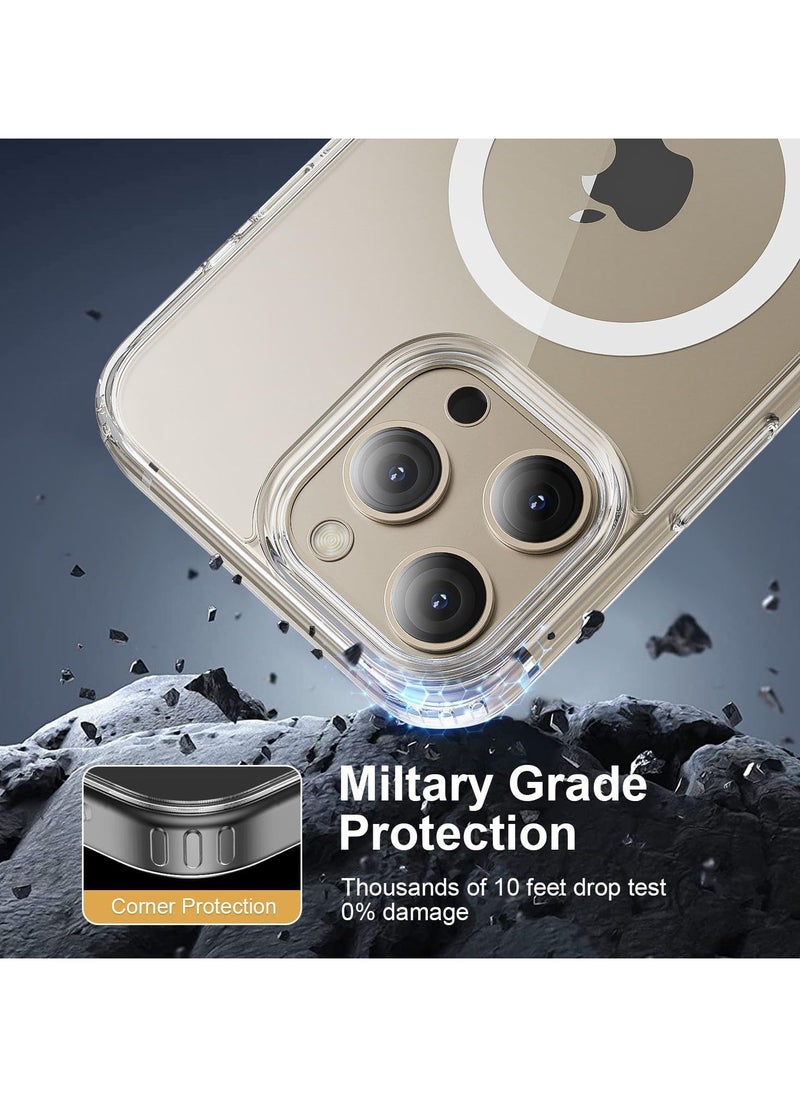Denx - Package 3 in 1 For iPhone 13 Pro, Clear Case with Screen Protector & Lens Protector, Compatible with Magsafe, High-Grade Protection & Anti-Yellowing, Magnetic Case for iPhone 13 Pro, Transparent - Image 1