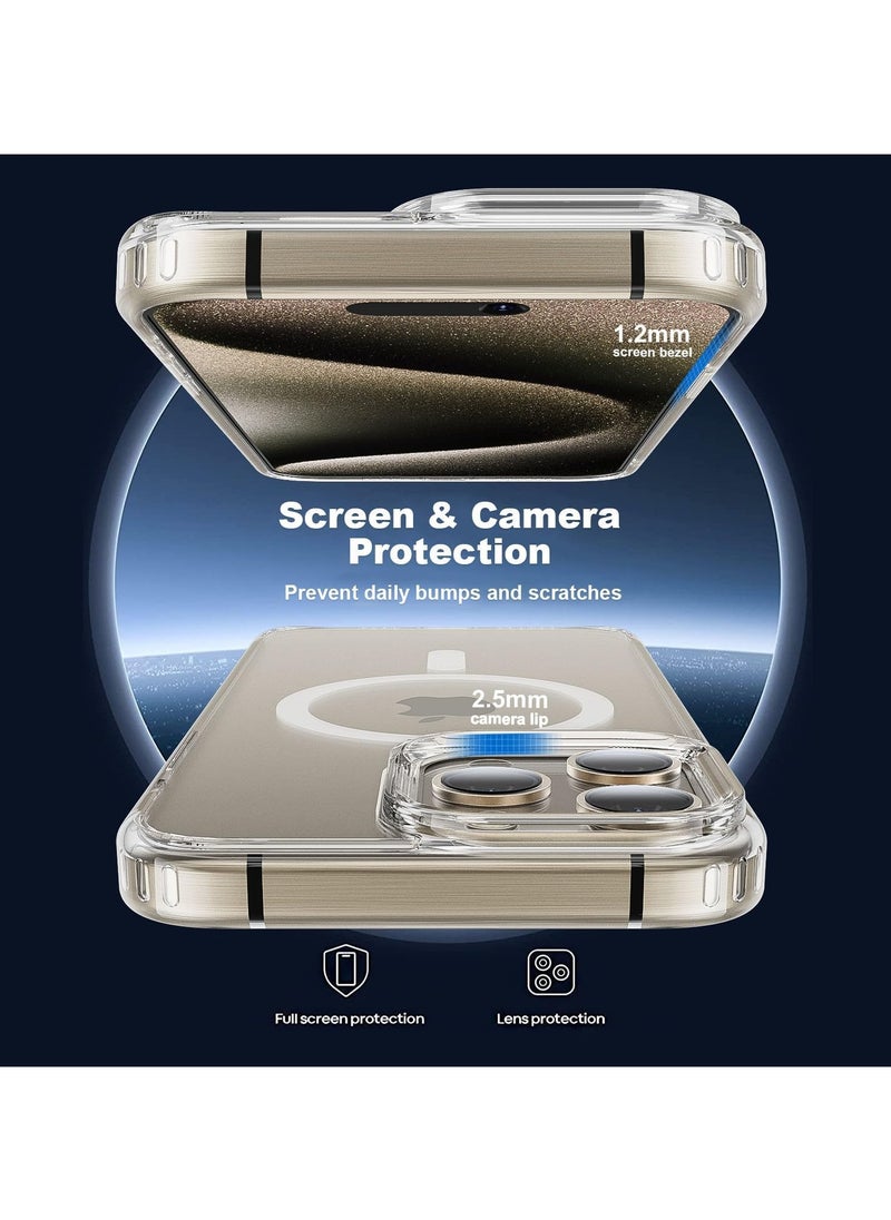 Denx - Package 3 in 1 For iPhone 13 Pro, Clear Case with Screen Protector & Lens Protector, Compatible with Magsafe, High-Grade Protection & Anti-Yellowing, Magnetic Case for iPhone 13 Pro, Transparent - Image 1