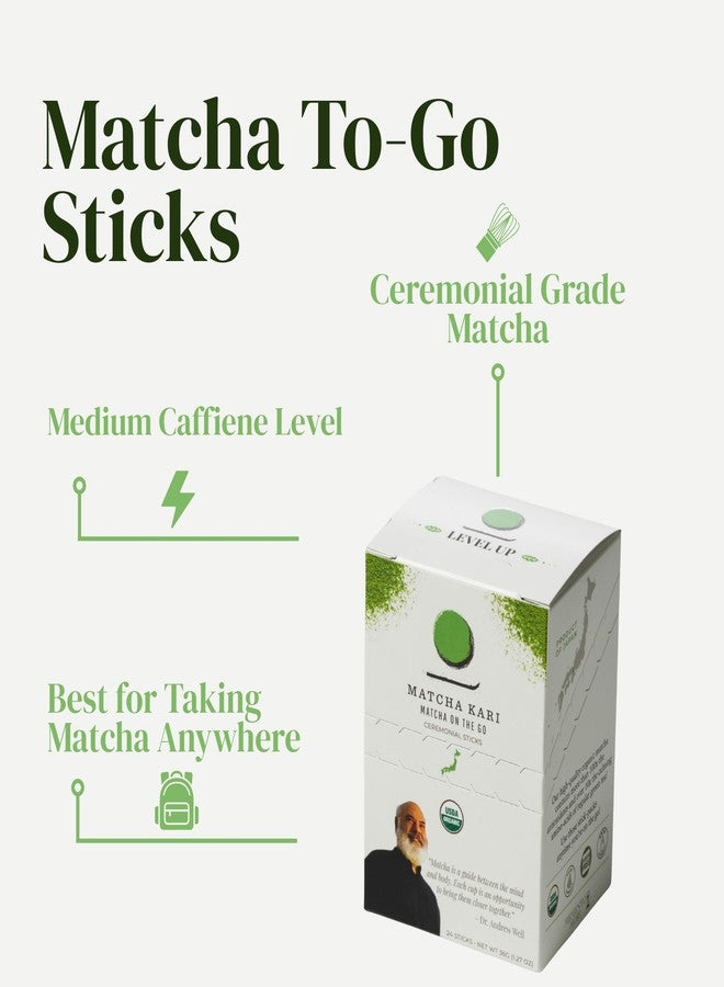 Matcha Kari Green Tea Powder Single Serving Sticks, Dr. Weil's Ceremonial Organic Powder Singles Packets - Individual Tea Packets (6) - Image 3
