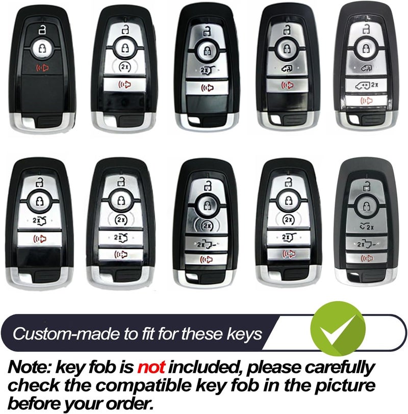 MECHCOS Fit for Ford Edge Mustang Explorer Bronco Escape Expedition Maverick F-150 Lightning F-250 F-350 F-450 F-550 Super Duty F-650 F-750 Red TPU Key Fob Cover Case Holder Protector Accessories - Image 2