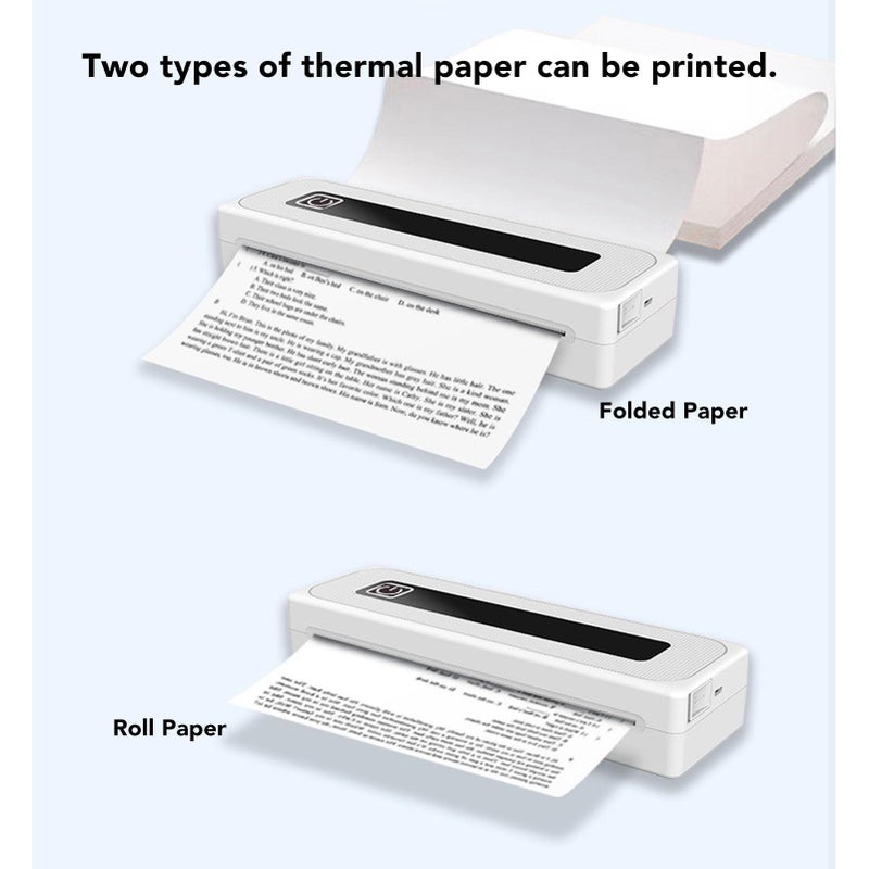 Mini Inkless Thermal Printer Portable Bluetooth Mobile Wireless Printer For Travel Office Home Use White - Image 3