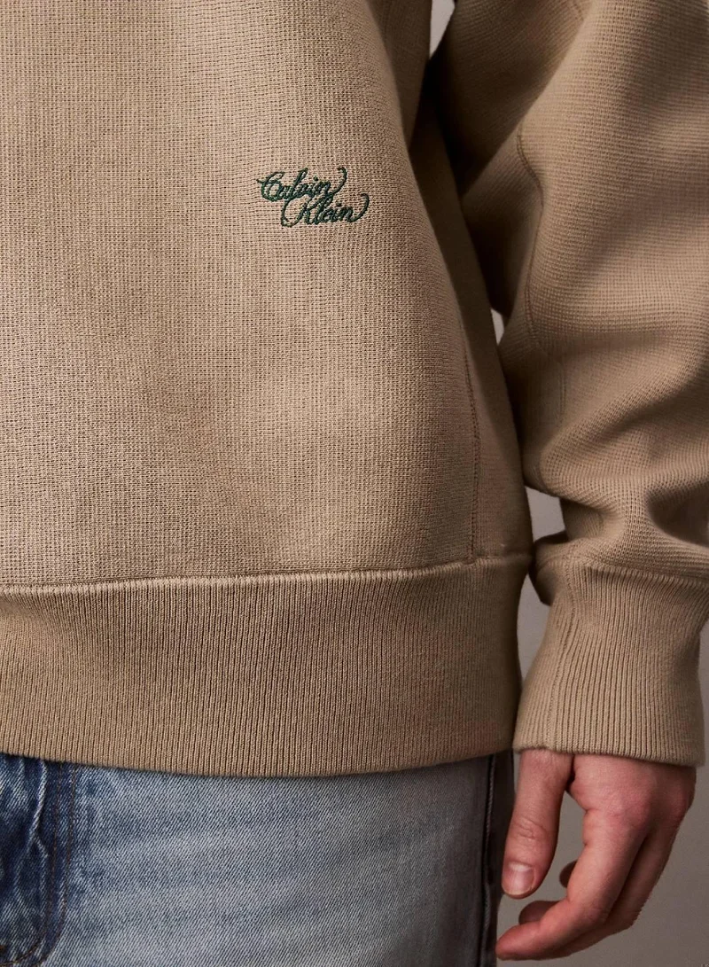 Calvin Klein Pure Cashmere Cotton Blend Relaxed Sweatshirt for Men | Best Price UAE