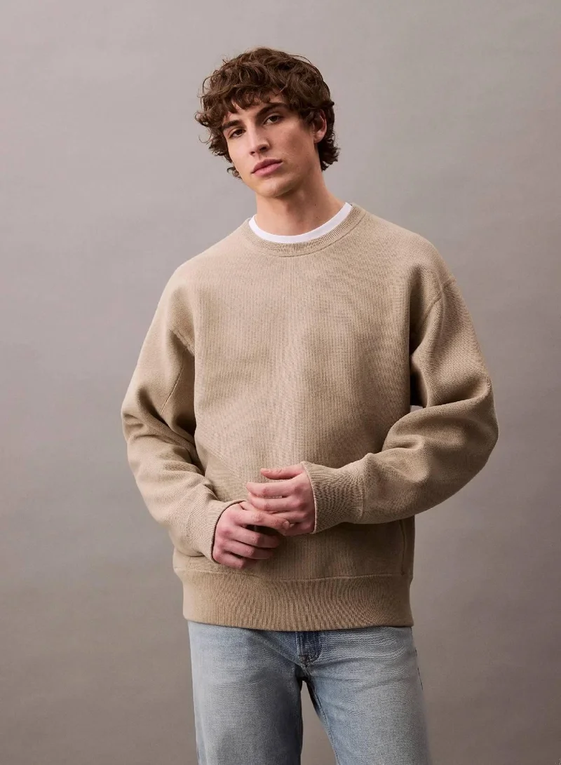 Calvin Klein Pure Cashmere Cotton Blend Relaxed Sweatshirt for Men | Best Price UAE
