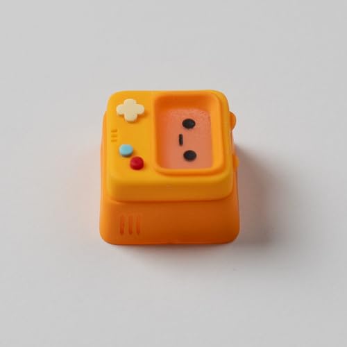 ULTRAEQUIP Artisan Keycaps, Cute Retro Game Consoler-Shpaed Keycaps, Shine Through Resin Handmade, Single 1U Replace Key for ESC Key Mechanical Keyboard (Orange) - Image 5