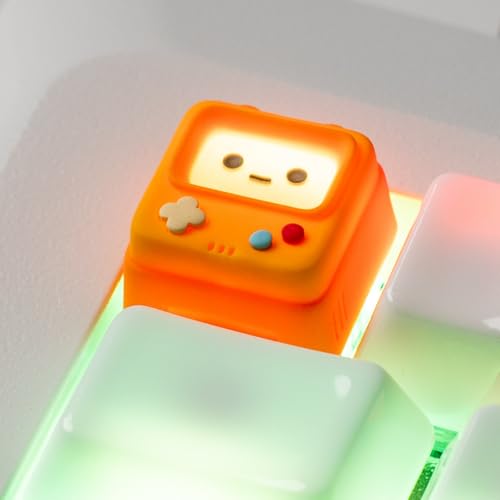 ULTRAEQUIP Artisan Keycaps, Cute Retro Game Consoler-Shpaed Keycaps, Shine Through Resin Handmade, Single 1U Replace Key for ESC Key Mechanical Keyboard (Orange) - Image 4