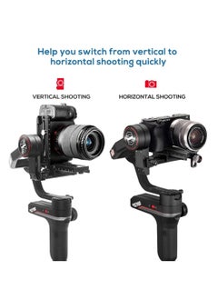 Generic Aluminum L Bracket Vertical Horizontal Switching Quick Release Plate for DJI Ronin RS2 RSC2 for Zhiyun Weebill-S Gimbal Stabilizer Tripod Monopod and SLRs  - Image 2