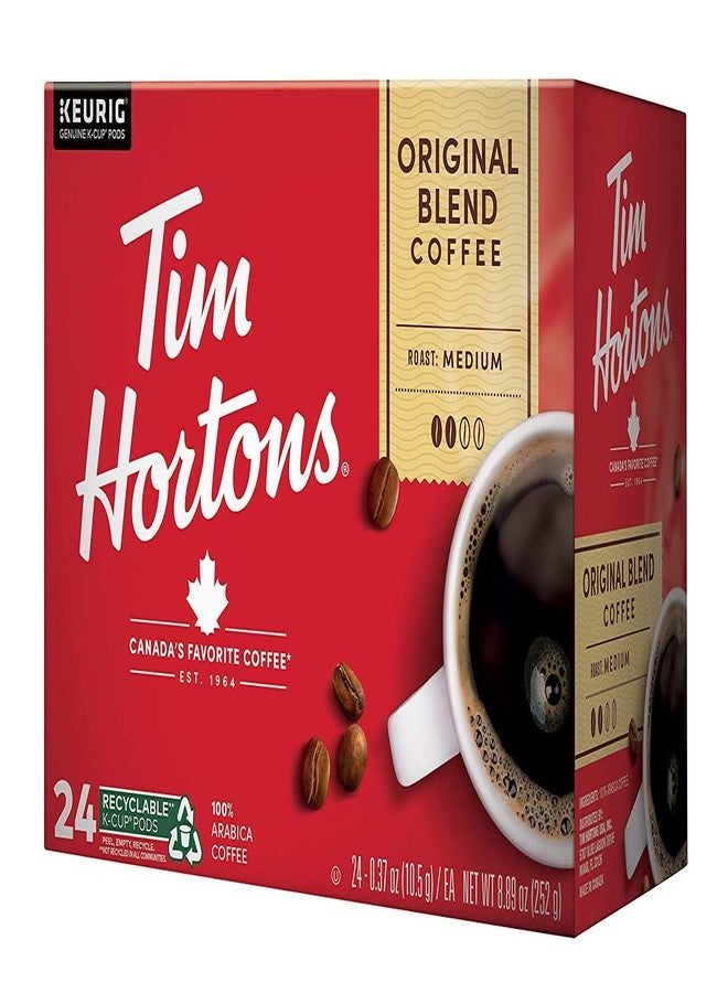Tim Hortons Original Blend, Medium Roast Coffee, Single-Serve K-Cup Pods Compatible with Keurig Brewers, 24 Count(Pack of 1)(Packaging may vary) - Image 1