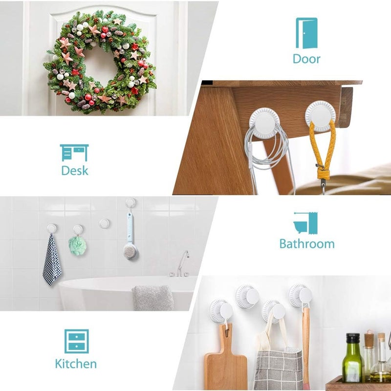 LUXEAR Suction Cup Hook, 4Pack Shower Suction Hooks, Waterproof Shower Hooks for Bathroom - Image 5