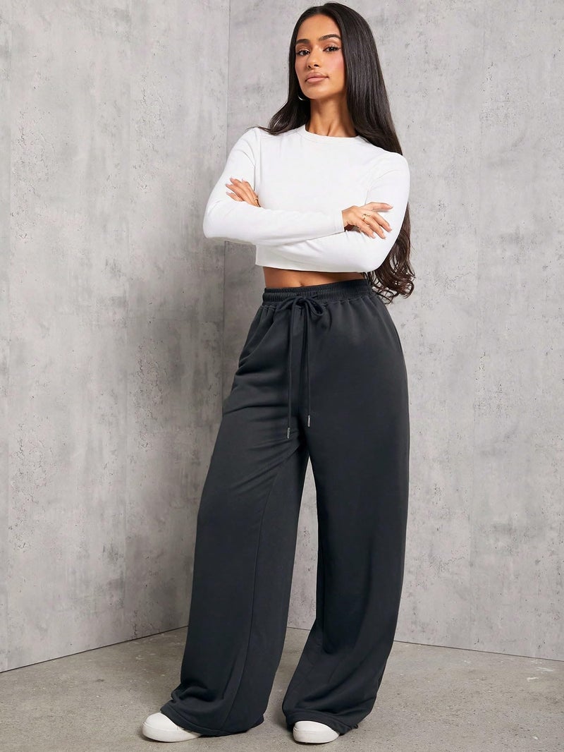 PROGENY Loose Open Bottom Joggers/Loose Soft Casual Lowers/Casual Extra Open Bottom Lower Cotton for WomenII Open Bottom IIWmn-180125rE4Black 28 - Image 4