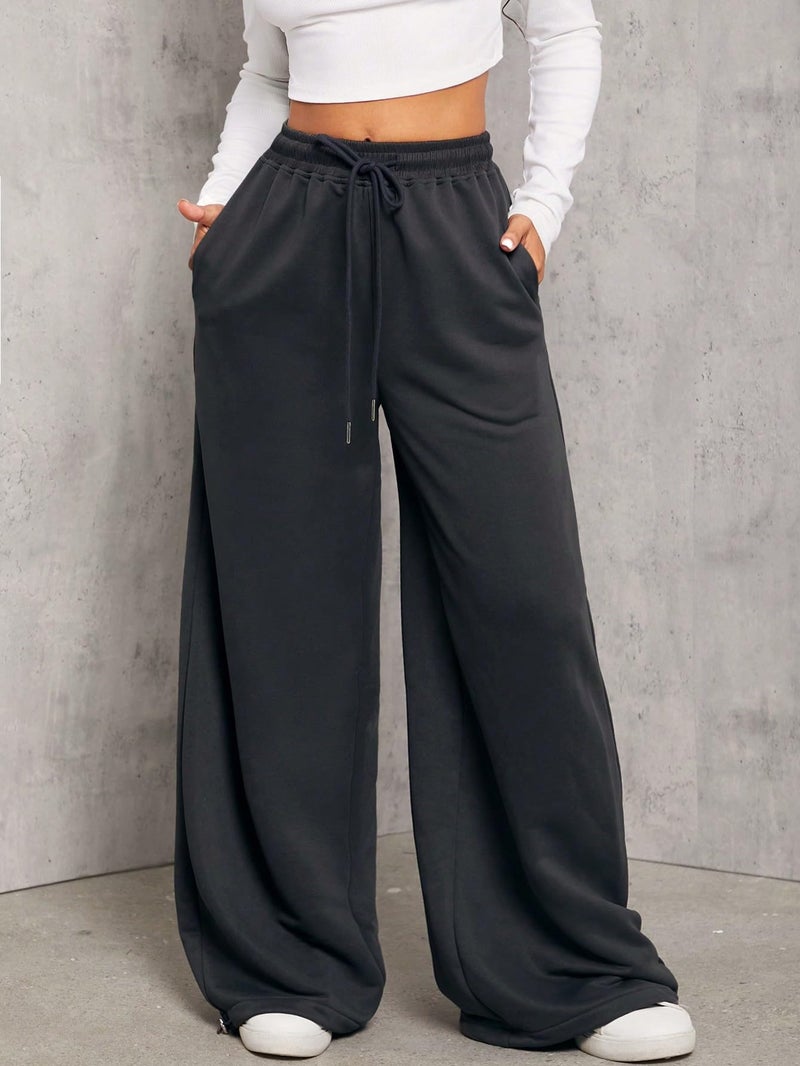 PROGENY Loose Open Bottom Joggers/Loose Soft Casual Lowers/Casual Extra Open Bottom Lower Cotton for WomenII Open Bottom IIWmn-180125rE4Black 28 - Image 2