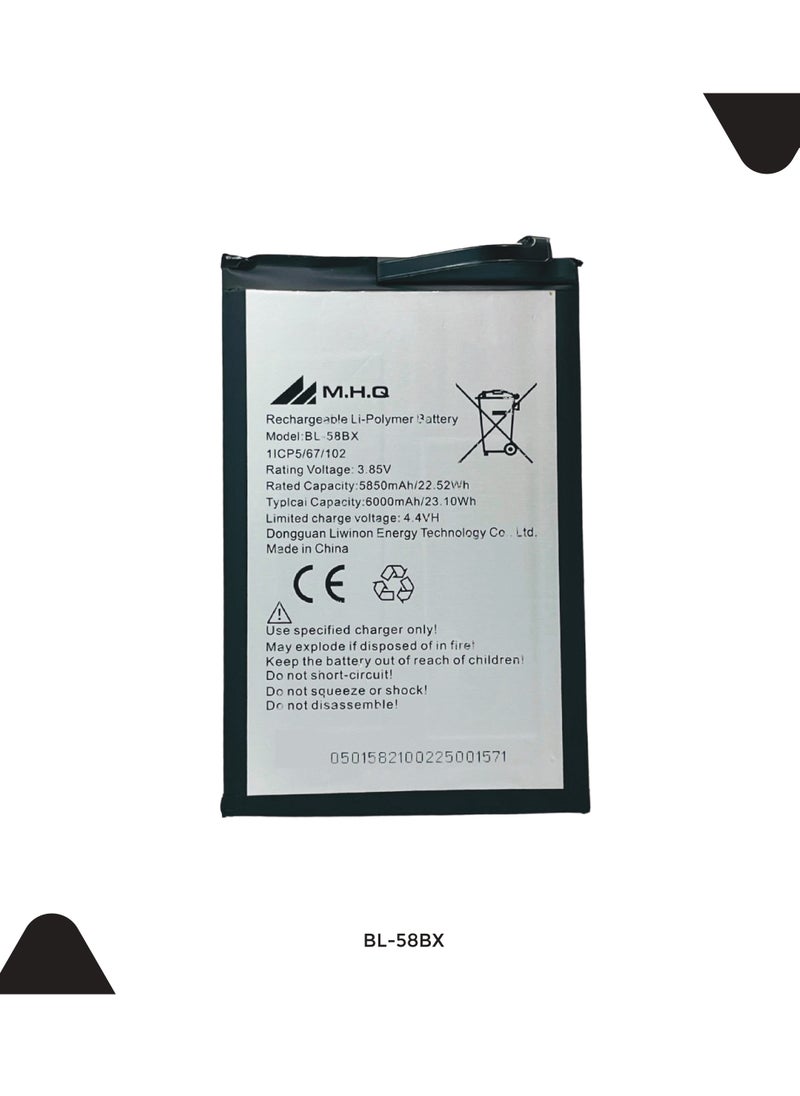 M.H.Q - Mobile Battery Compatible with Infinix Hot 10S / Hot 10 Play/Smart 4 Plus/Hot 9 / Hot 9 Play / X650C BL-58BX 6000mAh - Image 1