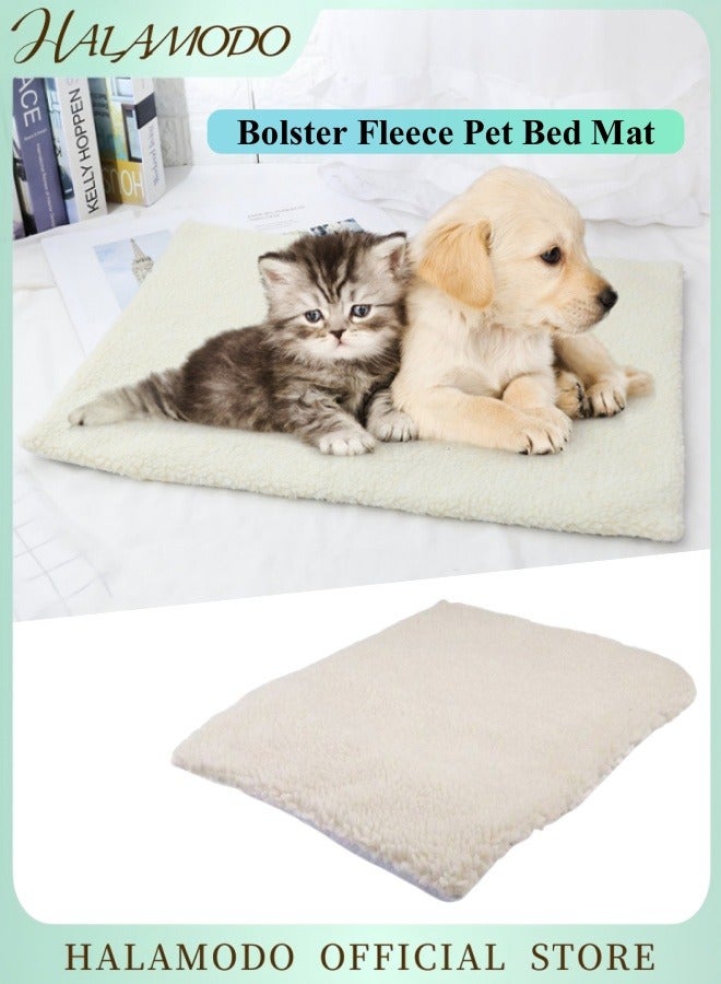 HALAMODO Bolster Fleece Pet Bed for Dog And Cats Ultra Soft Dog Cat Bed Mat Self Warming Cat Bed Self Heating Cat Mat Thermal Pet Bed Mat, 24"x18" - Image 1