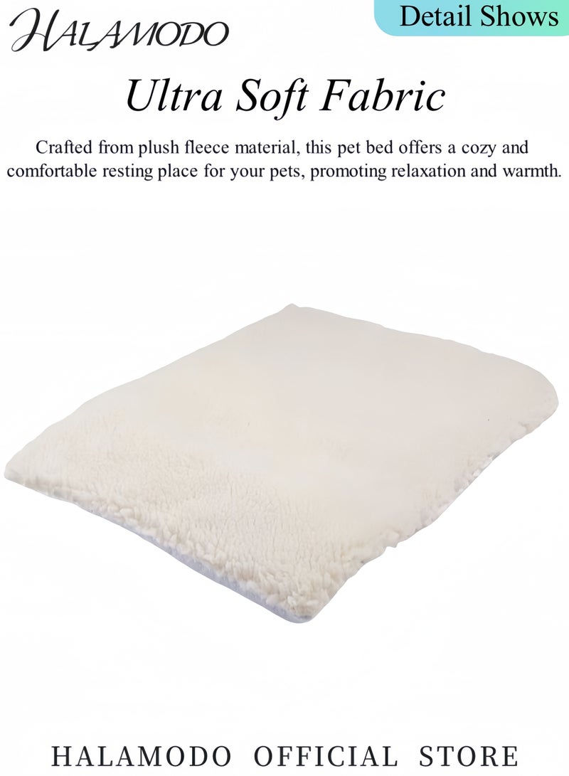 HALAMODO Bolster Fleece Pet Bed for Dog And Cats Ultra Soft Dog Cat Bed Mat Self Warming Cat Bed Self Heating Cat Mat Thermal Pet Bed Mat, 24"x18" - Image 3