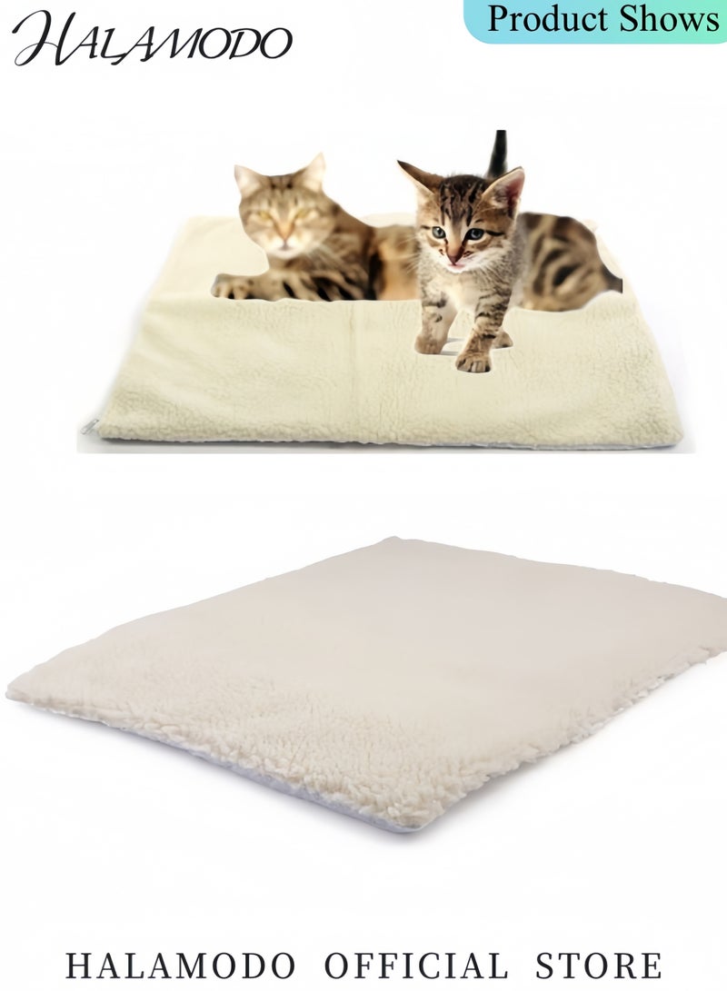 HALAMODO Bolster Fleece Pet Bed for Dog And Cats Ultra Soft Dog Cat Bed Mat Self Warming Cat Bed Self Heating Cat Mat Thermal Pet Bed Mat, 24"x18" - Image 5