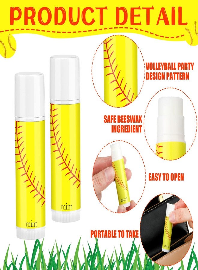 Suttmin 24 Pcs Softball Party Favors Lip Balm Softball Lip Stick Bulk for Stadium Party Gifts for Team Girls Kids Men Women Sports Lovers - Image 2
