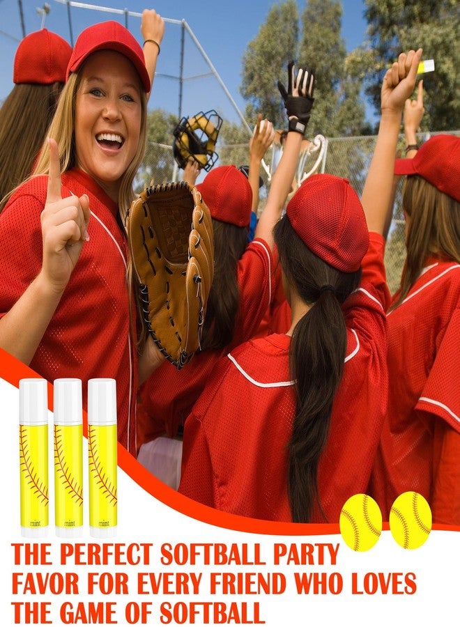 Suttmin 24 Pcs Softball Party Favors Lip Balm Softball Lip Stick Bulk for Stadium Party Gifts for Team Girls Kids Men Women Sports Lovers - Image 4