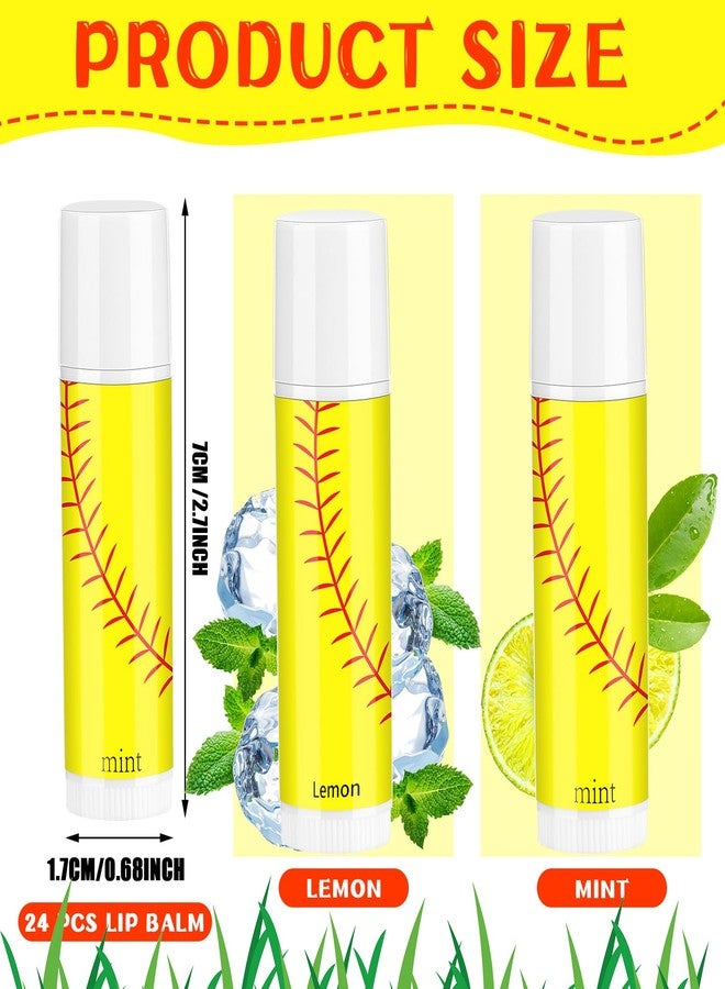 Suttmin 24 Pcs Softball Party Favors Lip Balm Softball Lip Stick Bulk for Stadium Party Gifts for Team Girls Kids Men Women Sports Lovers - Image 3