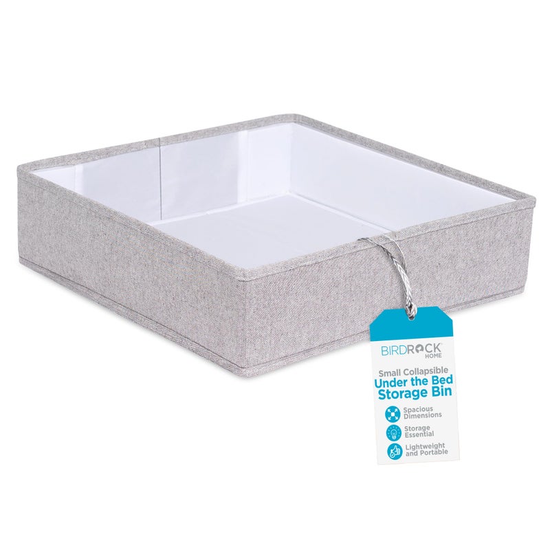 Internet's Best Internets Best Small Collapsible Under the Bed Storage Bin  Small Square  145 x 145  Short Closet Shelf Open Storage  Rigid Frame Canvas Container 