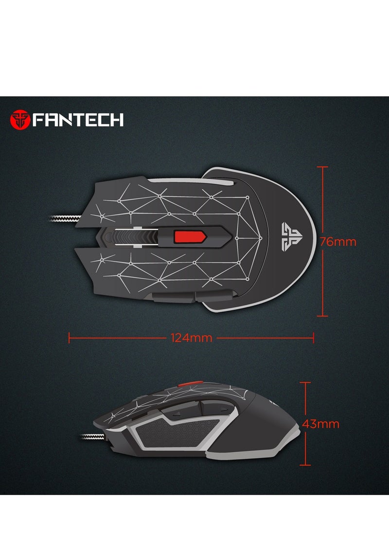 Generic FANTECH BLAST X7 RGB Gaming Mouse - 16.8 Million Colors - 4800 DPI Optical Sensor - 6 Programmable Buttons - RGB Backlight - Black Color.  - Image 2