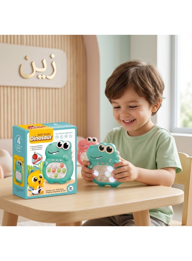 زين لعبة الديناصور التفاعلية السريعة من زين - لعبة فقاعات مضيئة وإلكترونية للأطفال (أخضر نعناعي) - Image 3