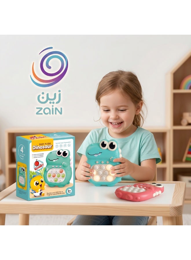 زين لعبة الديناصور التفاعلية السريعة من زين - لعبة فقاعات مضيئة وإلكترونية للأطفال (أخضر نعناعي) - Image 5