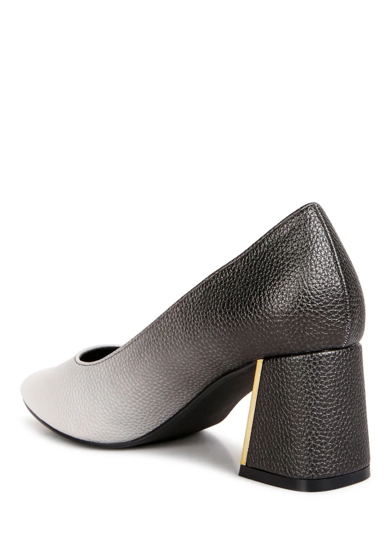 London Rag Metallic Accent Block Heel Pumps