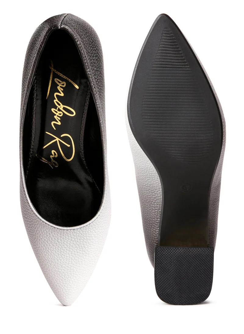 London Rag Metallic Accent Block Heel Pumps