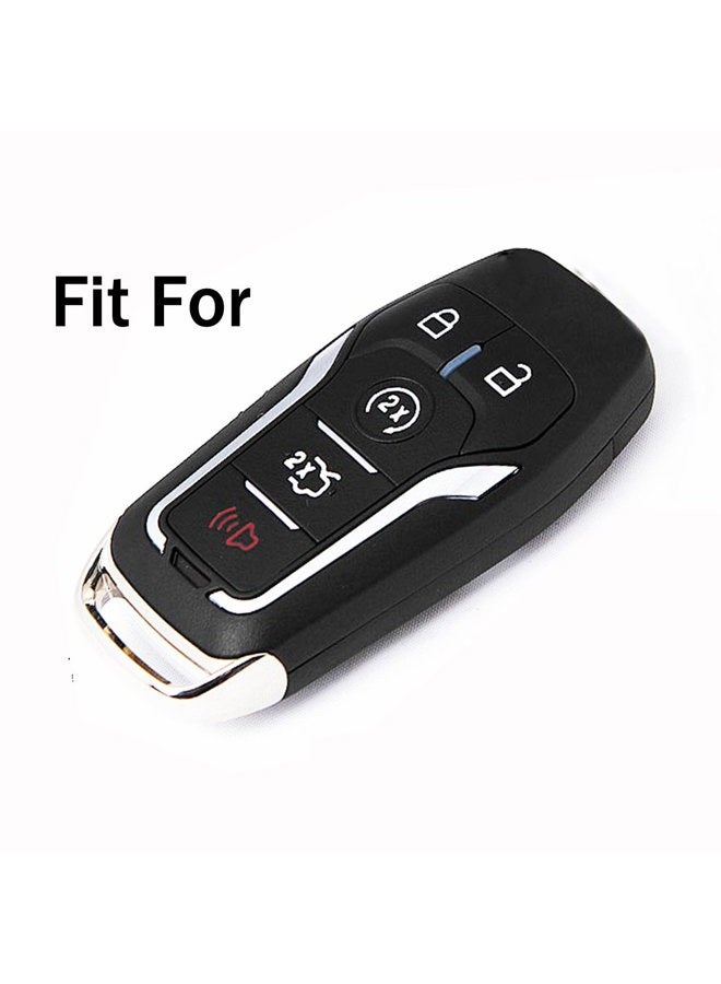 Coolbestda Silicone Key Fob Cover Case Skin Jacket for Ford F-150 Lincoln Fusion MKZ Mustang MKC 5 Buttons Smart Key Black  - Image 3