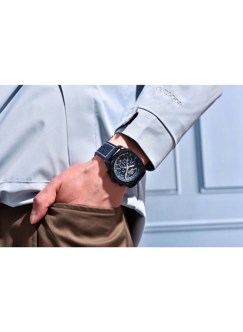 BENYAR Watches for Men Luxury Quartz Water Resistant Watch Men's Chronograph  Leather Strap 5222 - Image 3