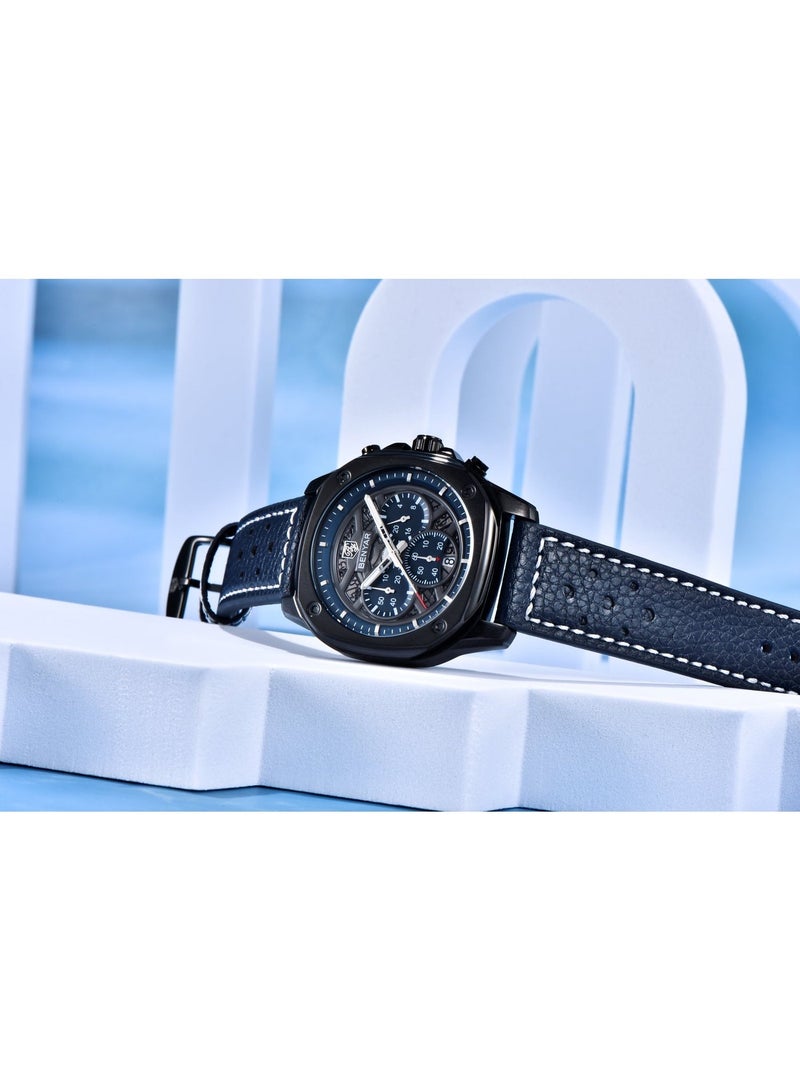 BENYAR Watches for Men Luxury Quartz Water Resistant Watch Men's Chronograph  Leather Strap 5222 - Image 5