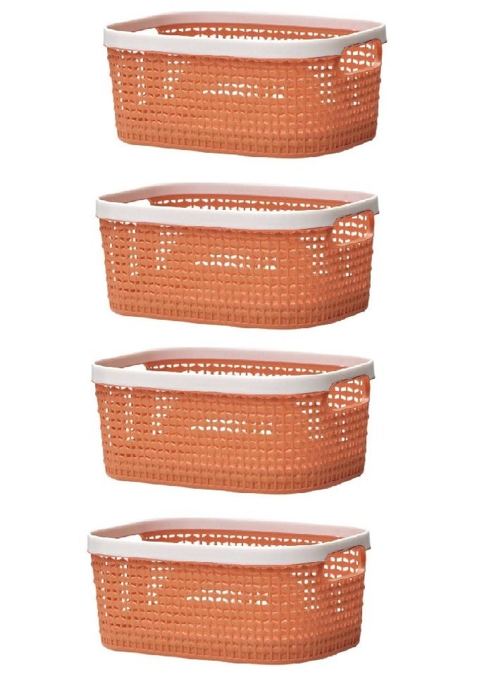 AIWANTO Small Storage Bin, Durable Storage Basket Cabinet Organizer, Pack of 4  - Image 1